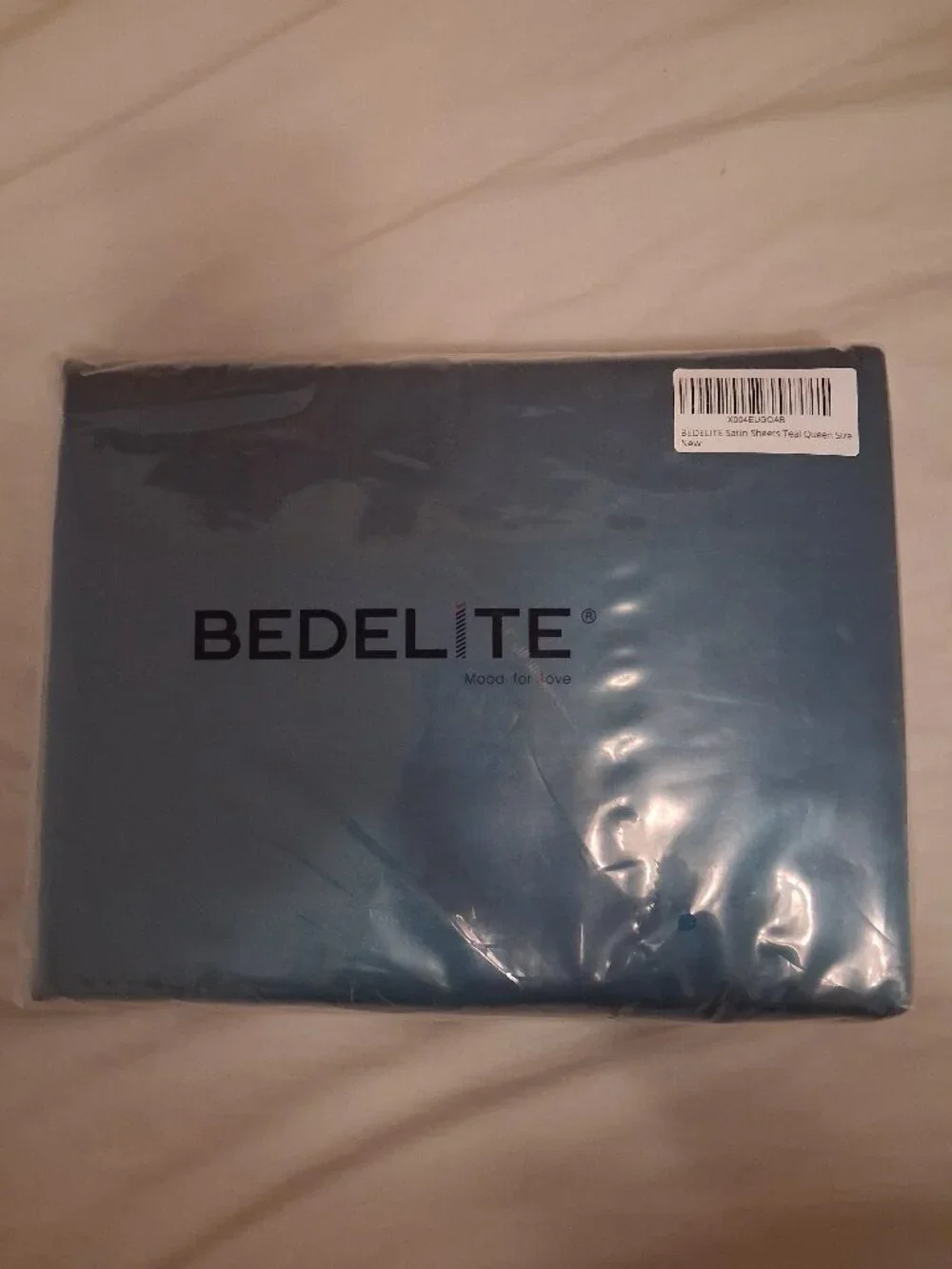 BEDELITE Satin Sheet Set Queen Teal 4-Piece 100% Polyester NWT